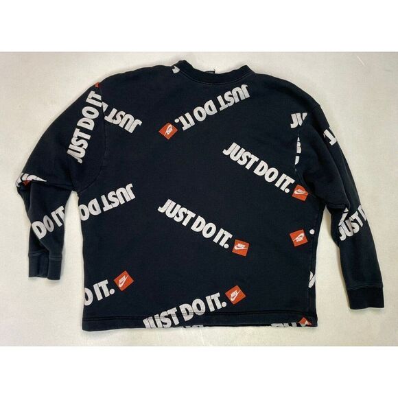 Nike Sportswear Just Do It Club All Over Print Sweatshirt Women Medium AV4988 - Picture 3 of 5